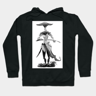 Mushroom Samurai BW Hoodie